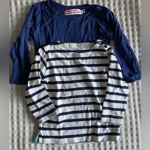 Bundle of 2x long sleeve French designer baby shirts